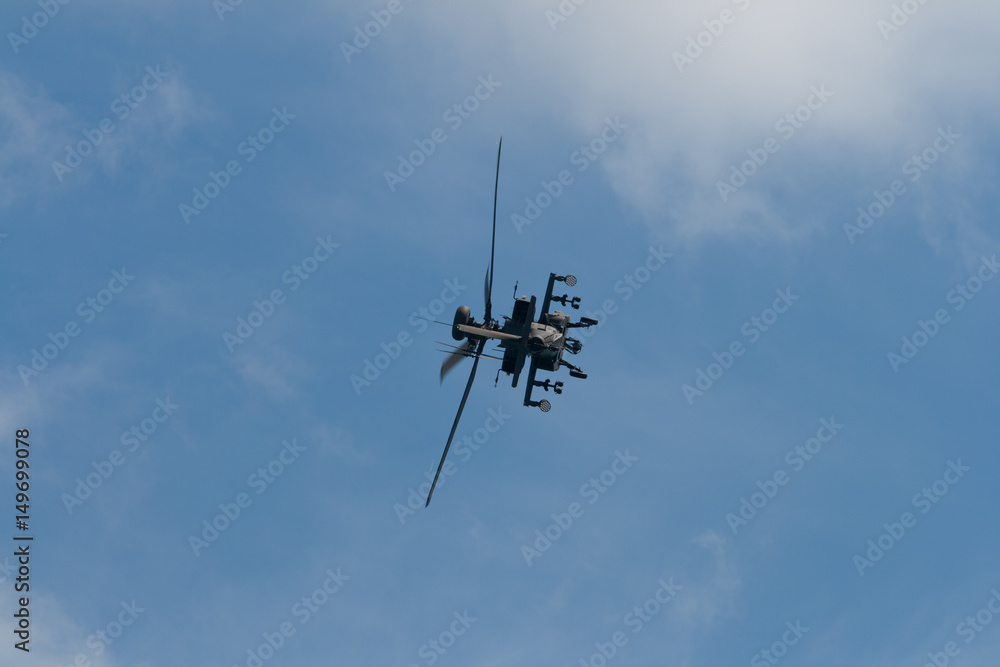 Military helicopter aerobatic demonstration team performing at Singapore Air Show 2010 Military helicopter aerobatic demonstration team performing at Singapore Air Show 2010