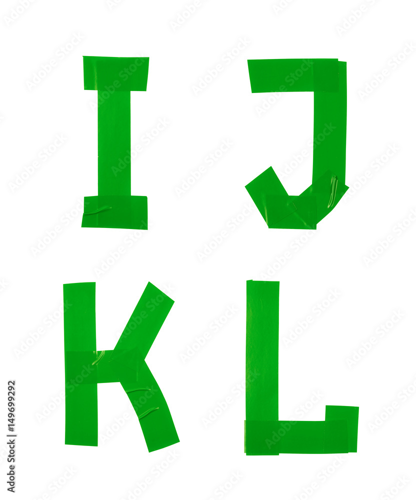 Letter symbols made of insulating tape Letter symbols made of insulating tape