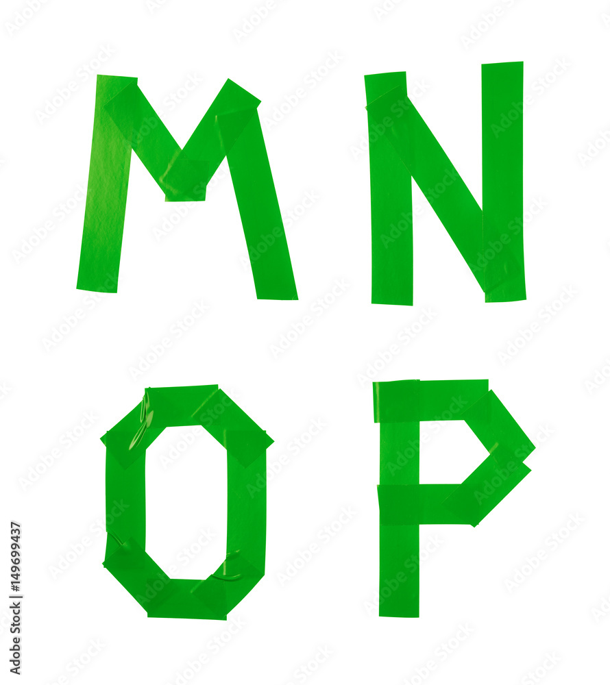 Letter symbols made of insulating tape Letter symbols made of insulating tape