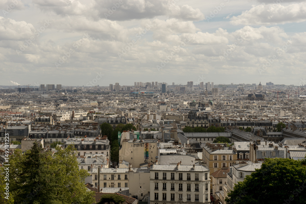 Panoramic view of Paris from Montmartre