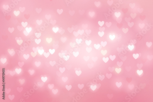 Heart bokeh on pink background © Amimy