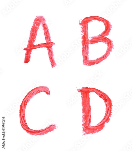 Set of letters isolated