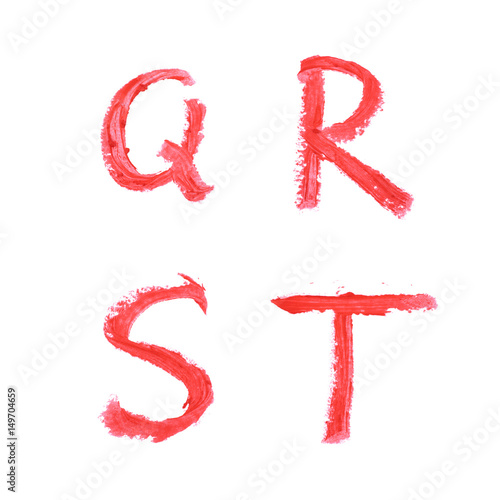 Set of letters isolated