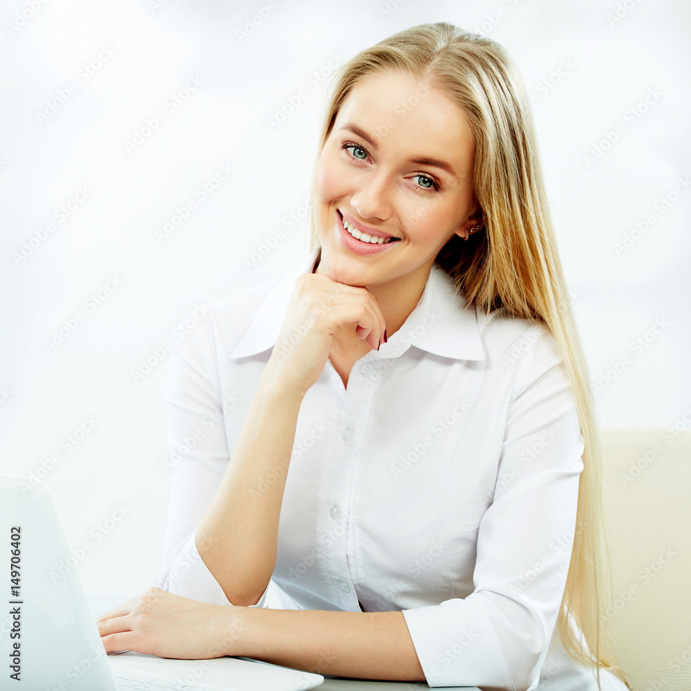 Young business woman with notebook Young business woman with notebook