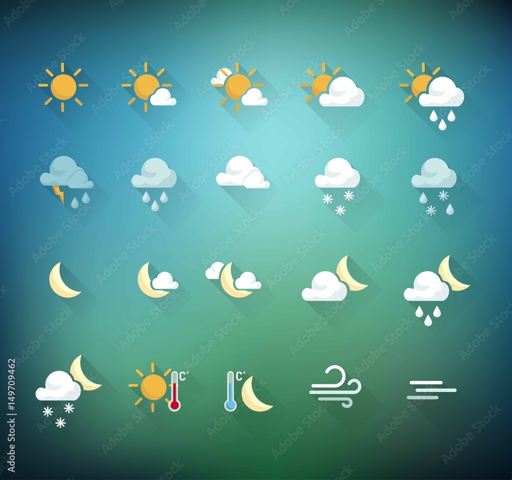 Obraz premium Weather icons