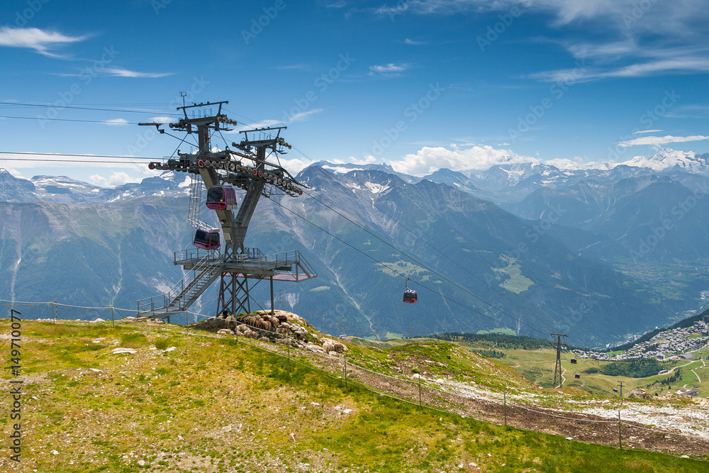Cable car on Bettmergrat, Swiss Alps, Switzerland
