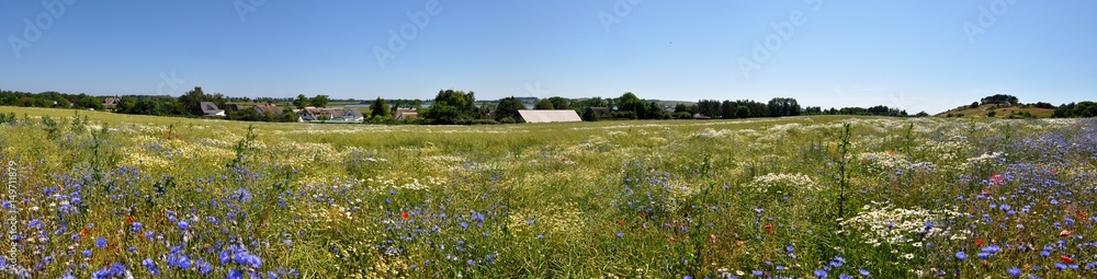 Panorama von Middelhagen auf Rügen: Blick Zicker Berge, Halbinsel Mönchgut, Insel Rügen, Deutschland