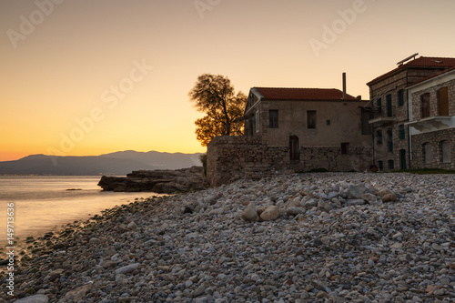 Houses on the coast in Pythagorio town on Samos island, Greece. 
 photo