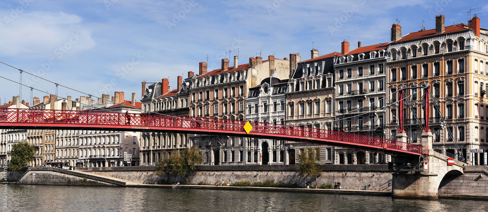 view of Lyon with Saone river