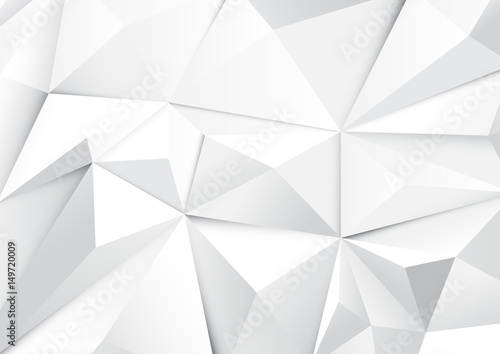 Abstract geometric white tone polygon and triangles background