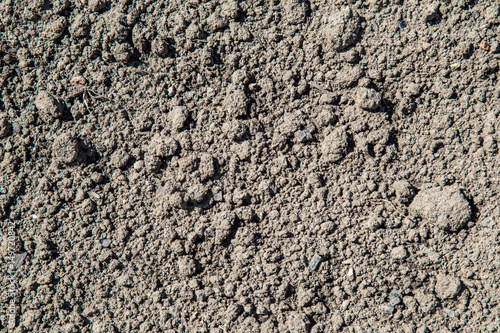 The texture of dry soil without plants