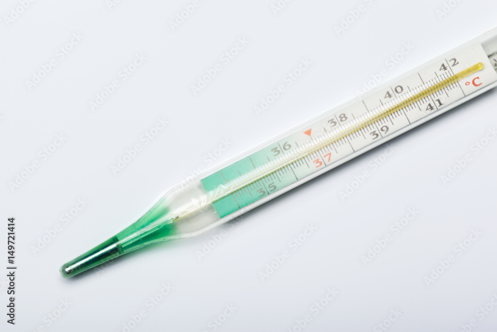 mercury thermometer, isolated on white background mercury thermometer, isolated on white background