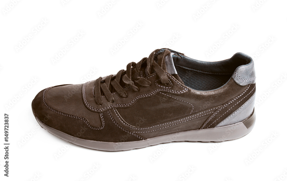 Casual brown leather shoe isolated