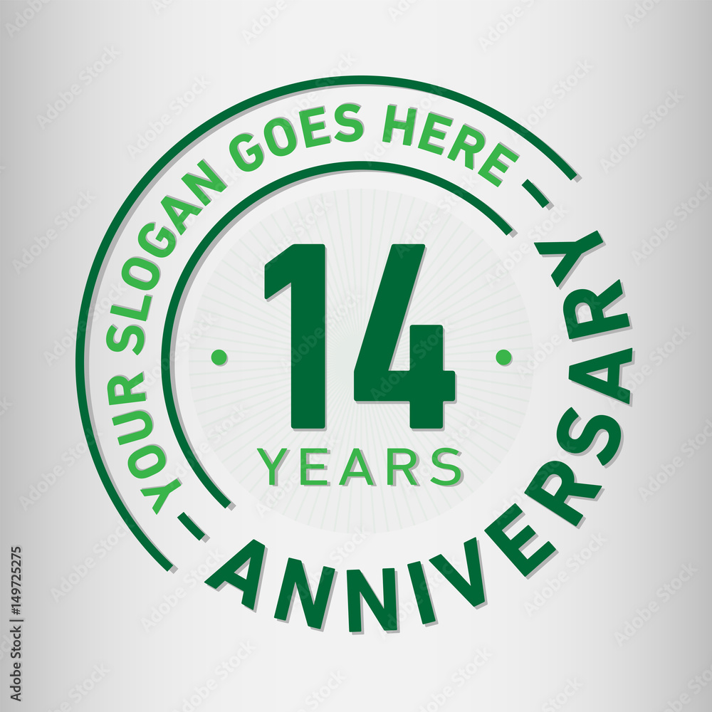 14 years anniversary logo template. Vector and illustration.
14 years anniversary logo template. Vector and illustration.