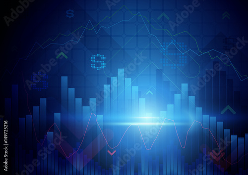 Blue abstract Stock Market concept background