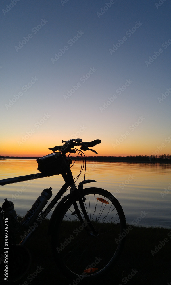 Sunset with a bicycle