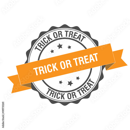Trick or treat stamp illustration