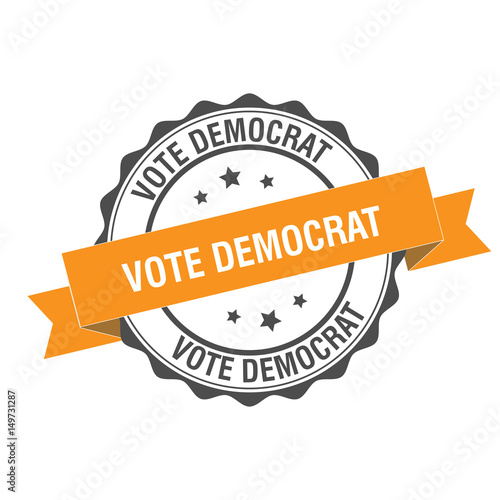 Vote democrat stamp illustration