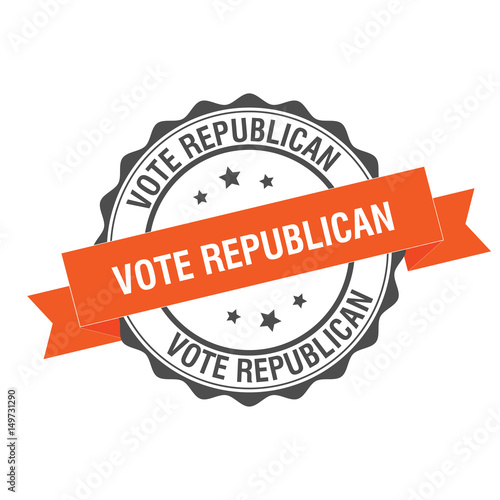 Vote republican stamp illustration