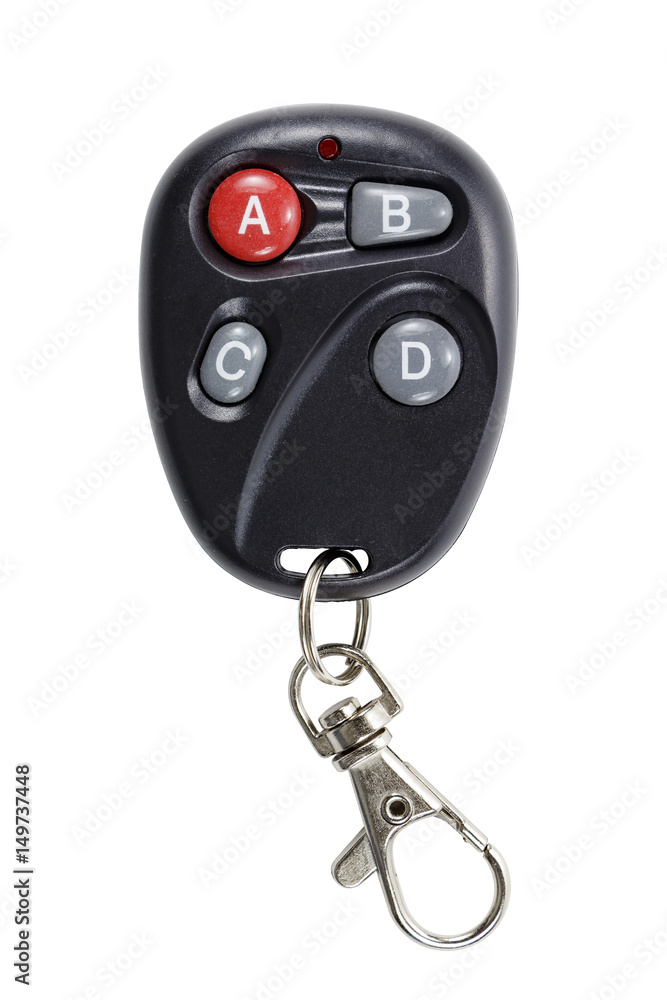 Garage door remote control isolated on a white background Garage door remote control isolated on a white background
