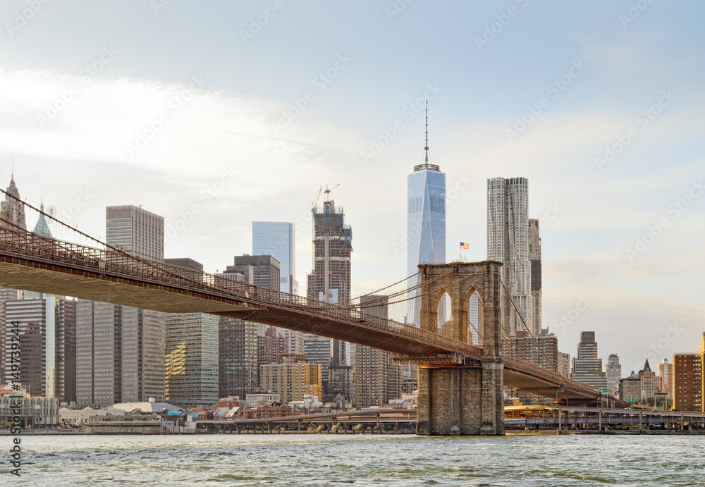 Manhattan with Brooklyn Bridge.