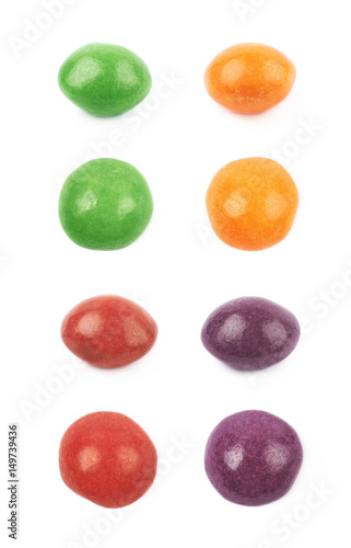 Single chewing candy isolated