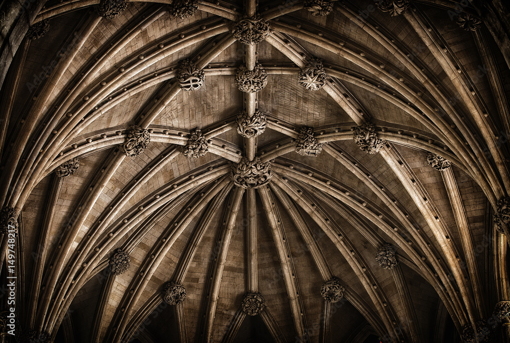 gothic ceiling of a church