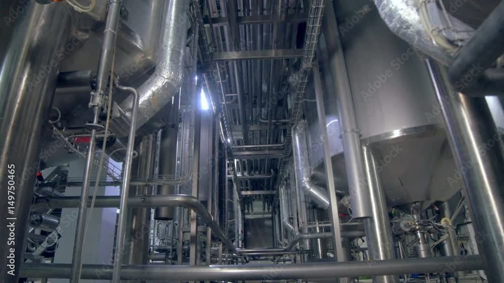 Pipe and structure in industrial factory. 4K. Pipe and structure in industrial factory. 4K.