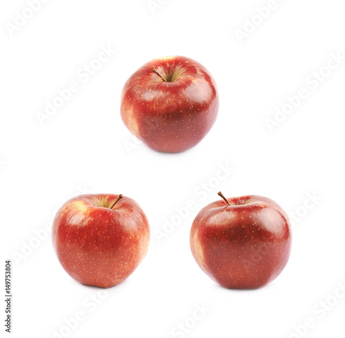 Single red ripe apple isolated