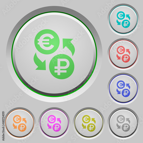 Euro Ruble money exchange push buttons © botond1977