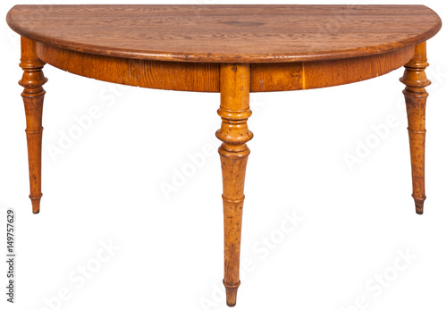 oak half moon table photo