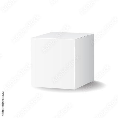 Blank white carton 3d box icon. Box package mockup vector illustration. © Lysenko.A