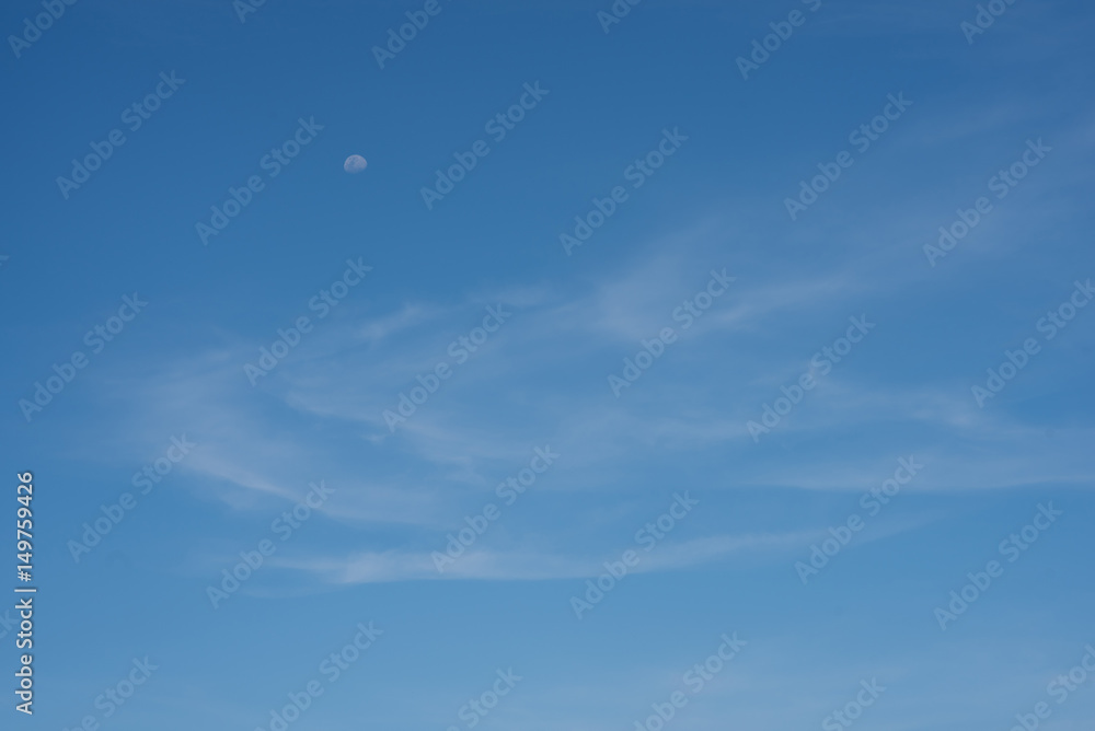 Blue sky with the moon