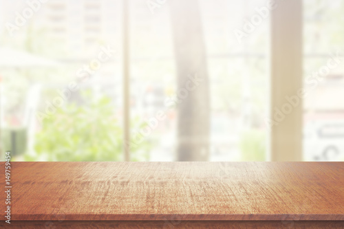 Empty wooden desk