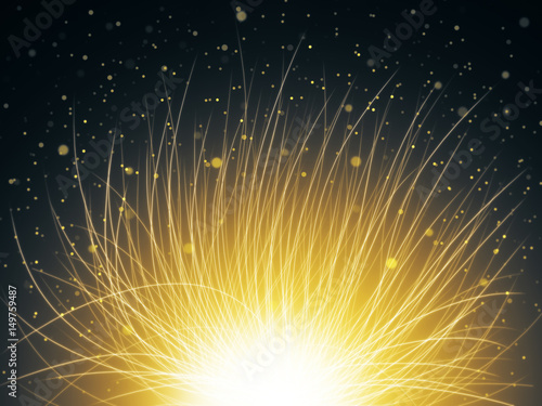 Abstract yellow space flower