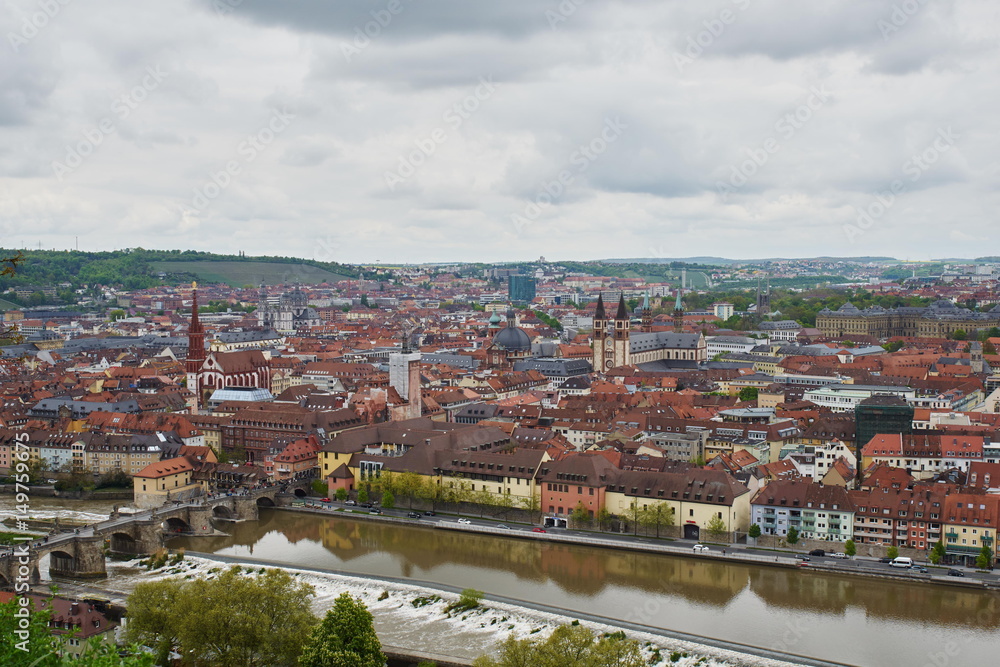 Ausblick von der Festung auf die Altstadt von Würzburg