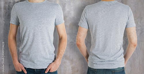 Man wearing grey shirt