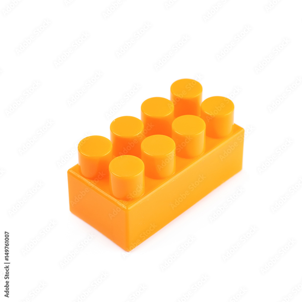 Single toy construction block isolated Single toy construction block isolated