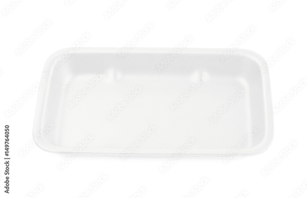 Plastic foam food tray isolated Plastic foam food tray isolated