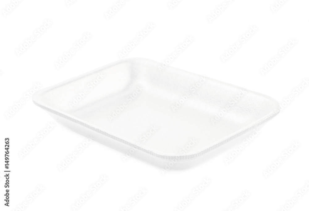 Plastic foam food tray isolated Plastic foam food tray isolated