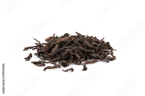 Black tea isolated on white