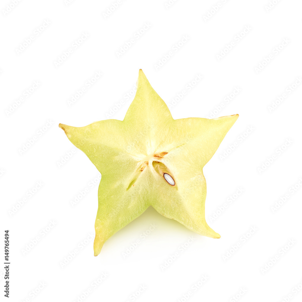 Sliced carambola fruit isolated Sliced carambola fruit isolated