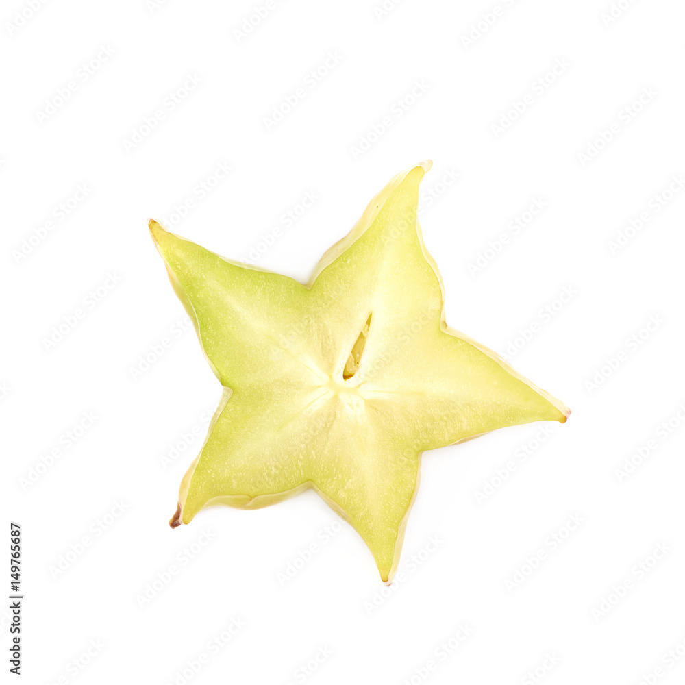 Fototapeta premium Single slice of carambola fruit