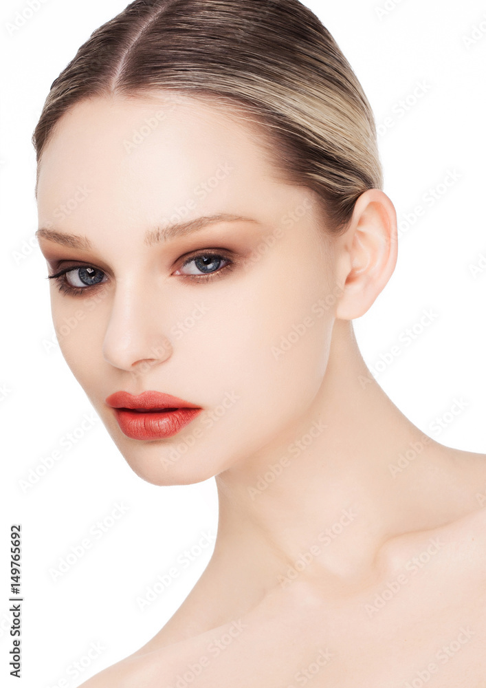 Beauty fashion model with natural makeup skin care Beauty fashion model with natural makeup skin care