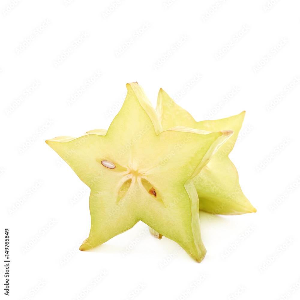 Sliced carambola fruit isolated Sliced carambola fruit isolated