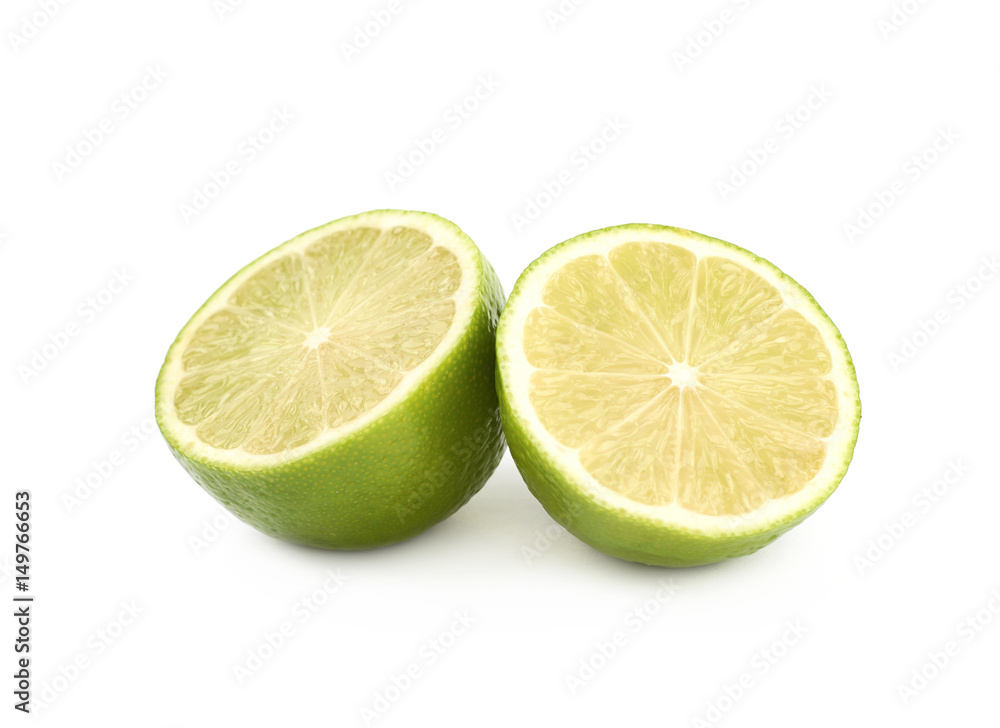 Sliced lime fruit isolated