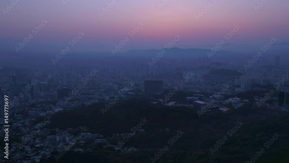 Aerial Korea Seoul April 2017 Seoul Tower Sunrise Aerial Korea Seoul April 2017 Seoul Tower Sunrise