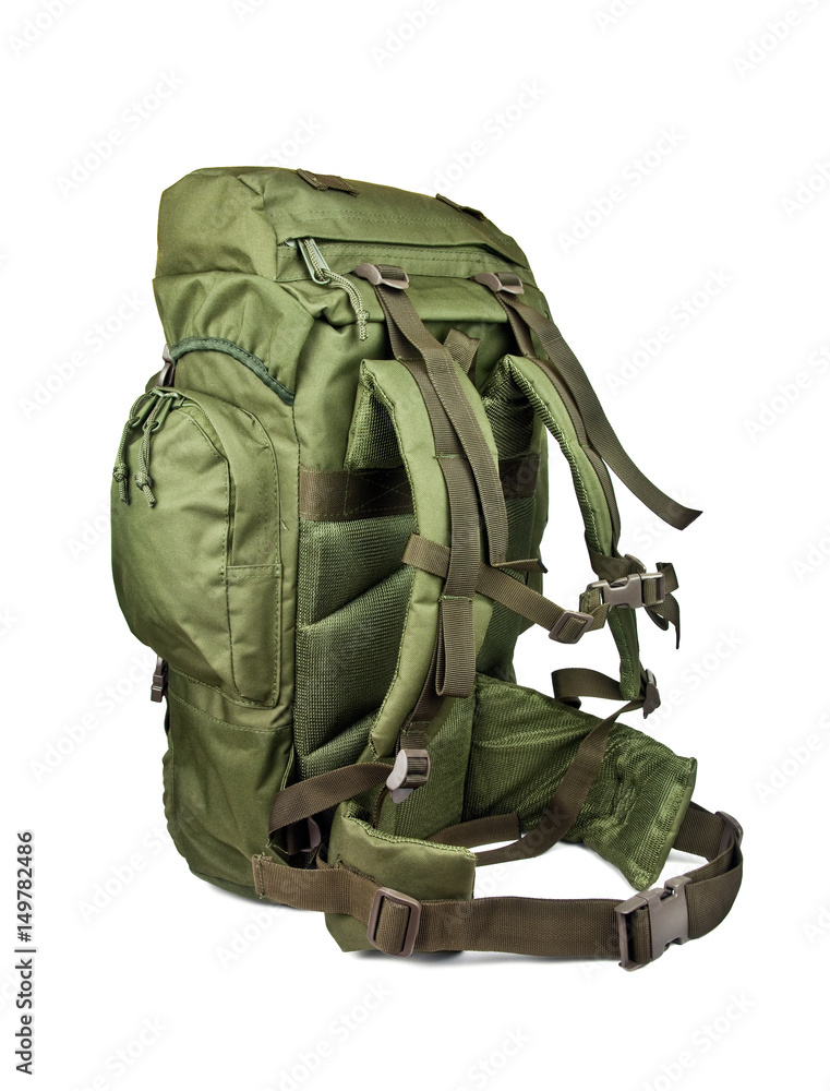 expeditionary military backpack isolated on white background expeditionary military backpack isolated on white background