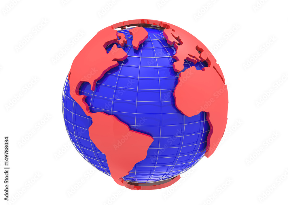 Naklejka premium Earth globe 3d rendering