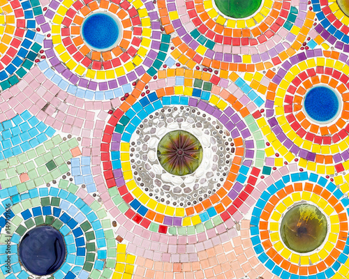 Abstract colorful circular floor wallpaper